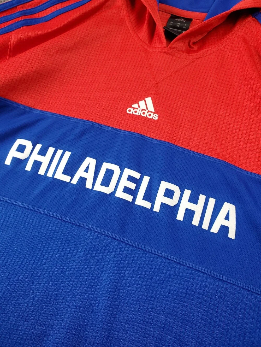 Philadelphia 76ers Adidas Authentic On Court Hoodie 2XL Warm Up Pullover NBA